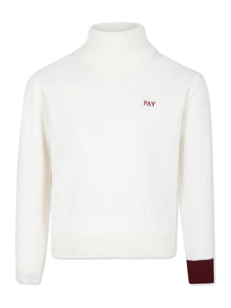 Fay Kids logo-embroidered sweater - White von Fay Kids