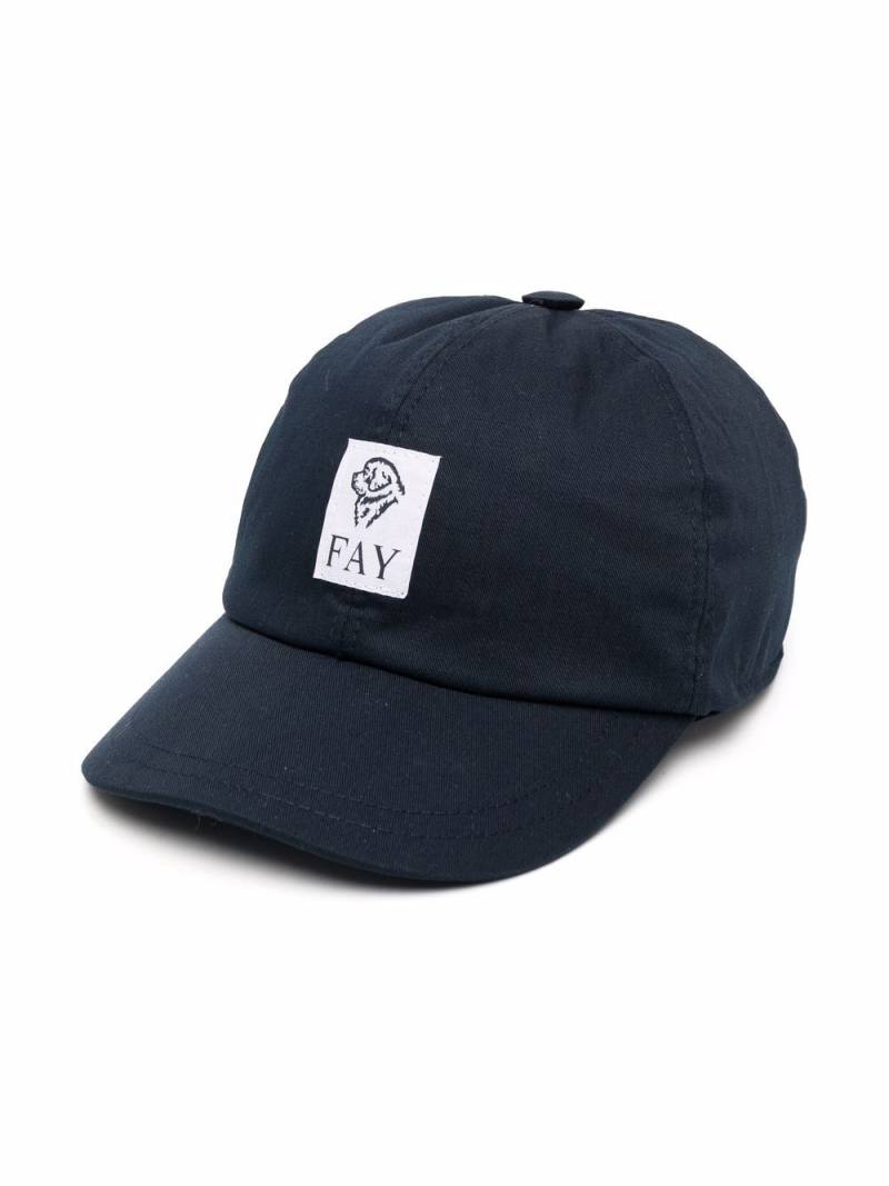 Fay Kids logo-patch baseball cap - Blue von Fay Kids