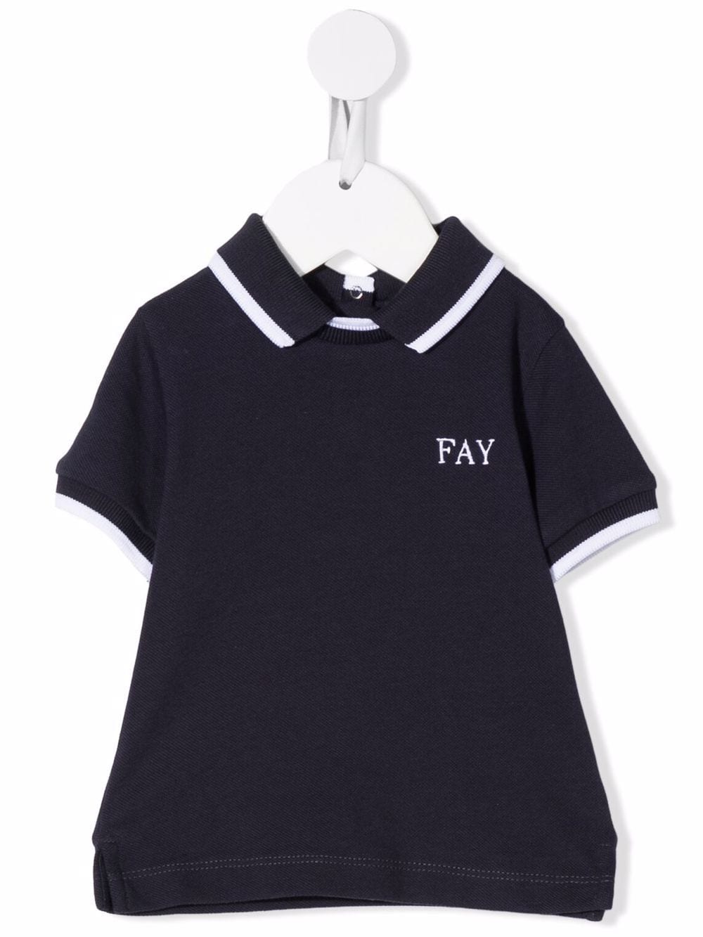 Fay Kids logo-print short-sleeved polo shirt - Blue von Fay Kids