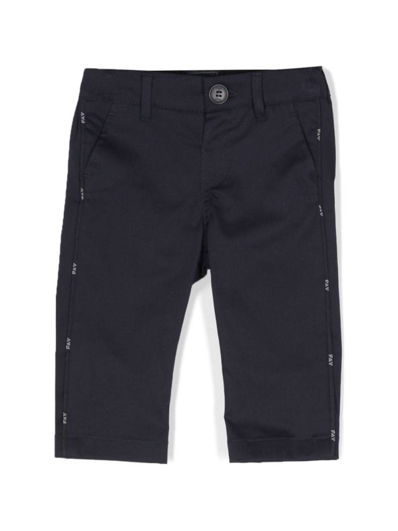 Fay Kids logo-stripe chinos - Blue von Fay Kids