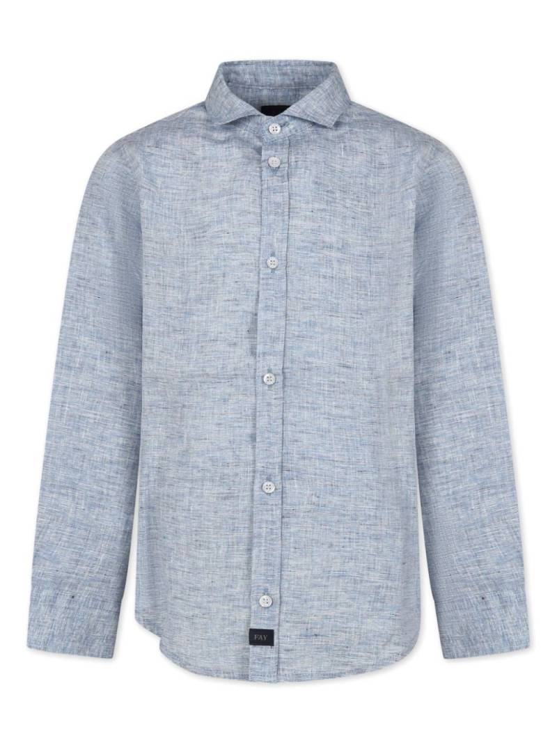 Fay Kids long-sleeve linen shirt - Blue von Fay Kids