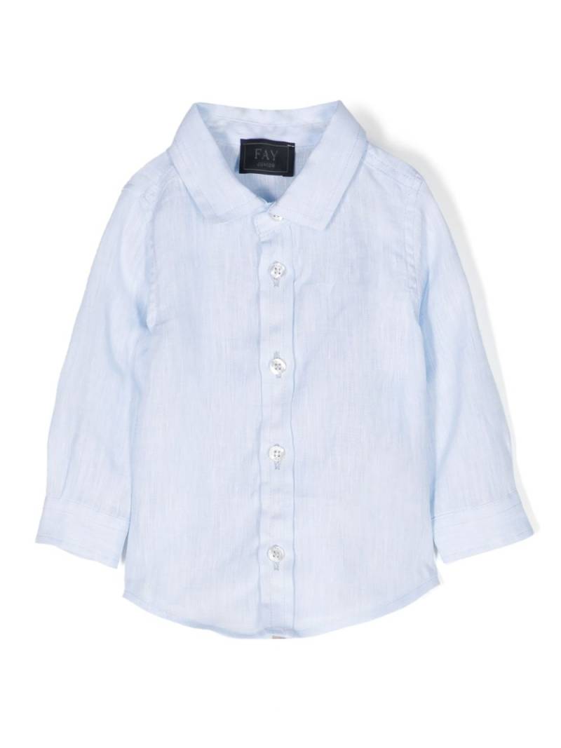 Fay Kids long-sleeve linen shirt - Blue von Fay Kids