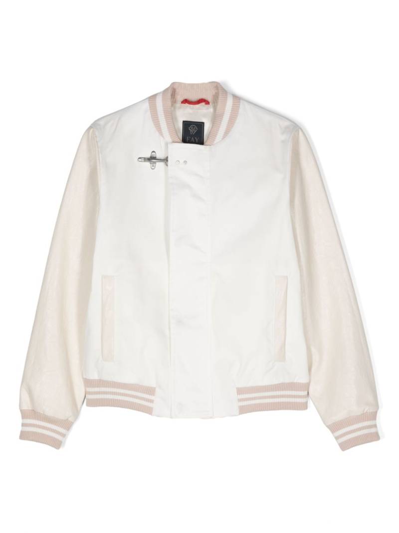 Fay Kids panelled-design bomber jacket - Neutrals von Fay Kids