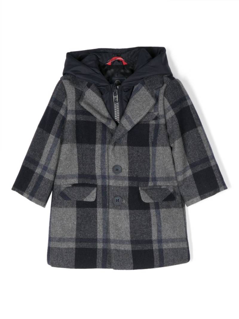 Fay Kids plaid-check pattern layered coat - Grey von Fay Kids