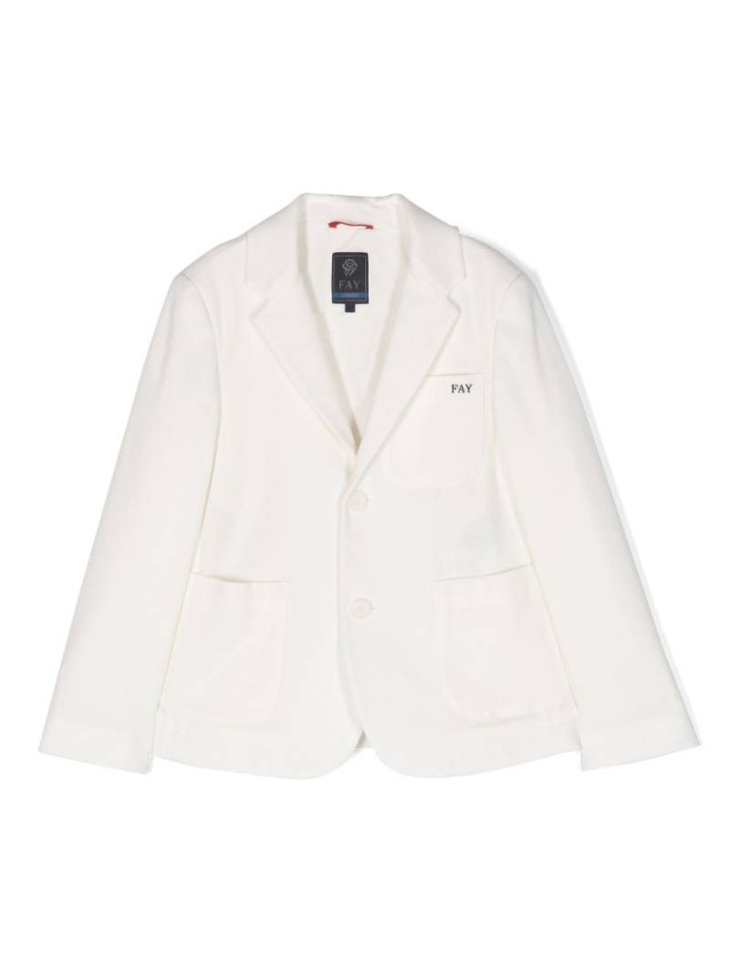 Fay Kids single-breasted cotton-blend blazer - Neutrals von Fay Kids