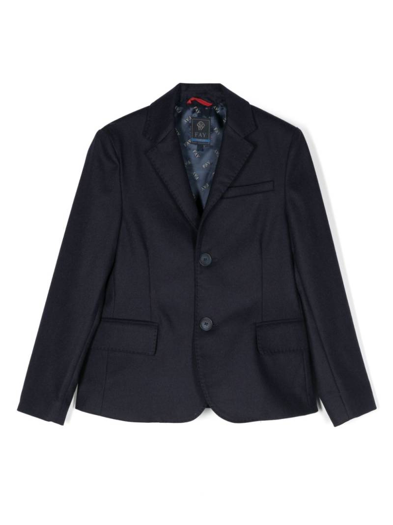 Fay Kids single-breasted felted blazer - Blue von Fay Kids