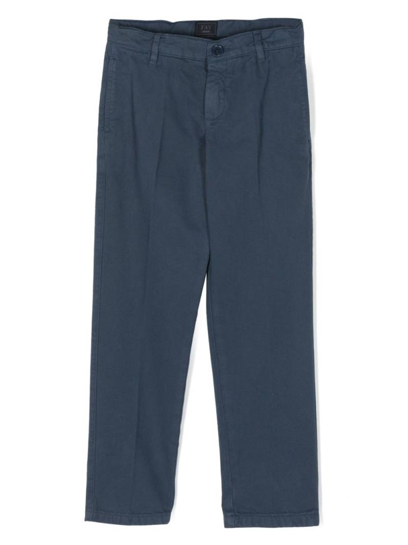 Fay Kids slim-cut cotton chino trousers - Blue von Fay Kids