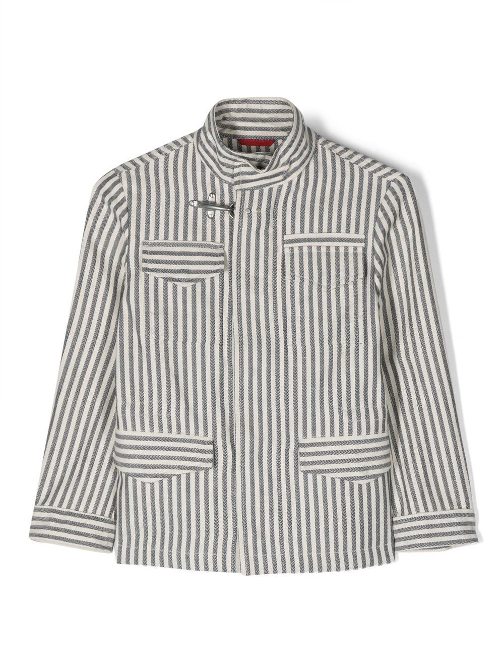 Fay Kids stripe-pattern jacket - Neutrals von Fay Kids