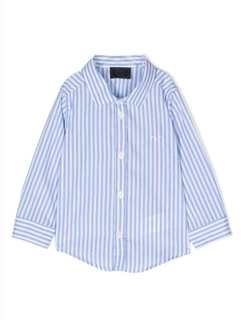 Fay Kids striped cotton shirt - White von Fay Kids