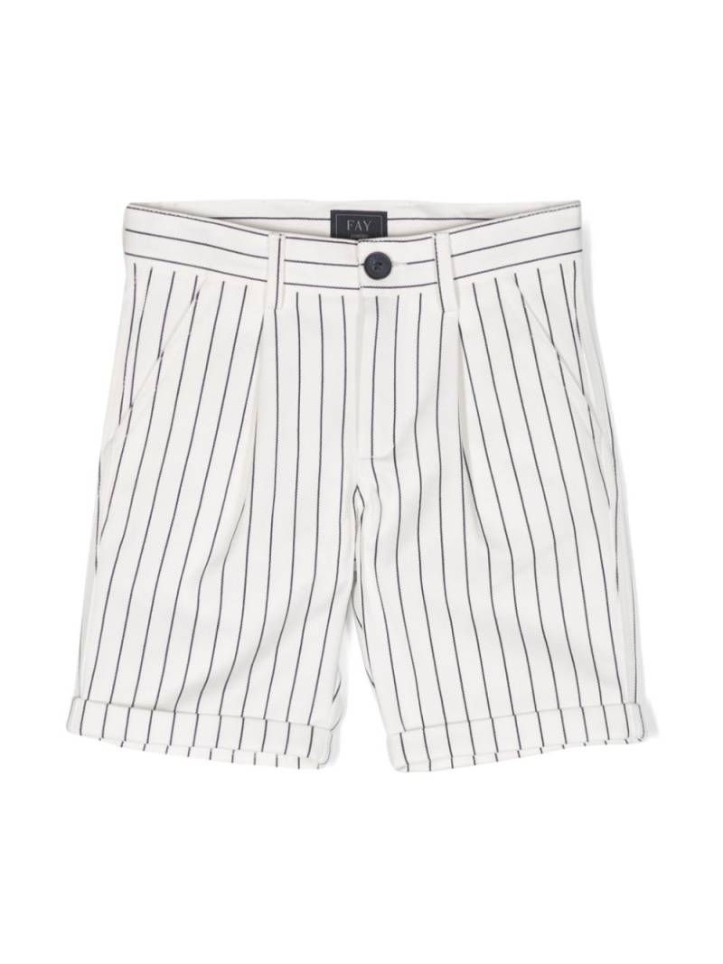 Fay Kids striped cotton shorts - White von Fay Kids