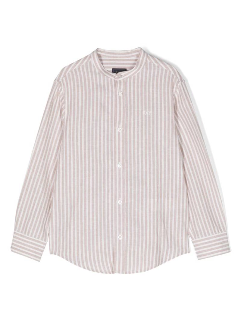 Fay Kids striped long-sleeve shirt - Neutrals von Fay Kids