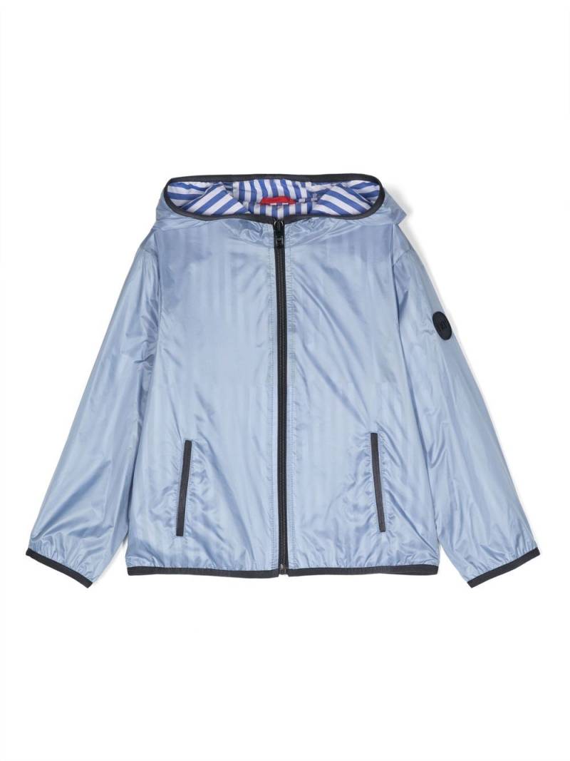 Fay Kids striped zip-up hooded jacket - Blue von Fay Kids