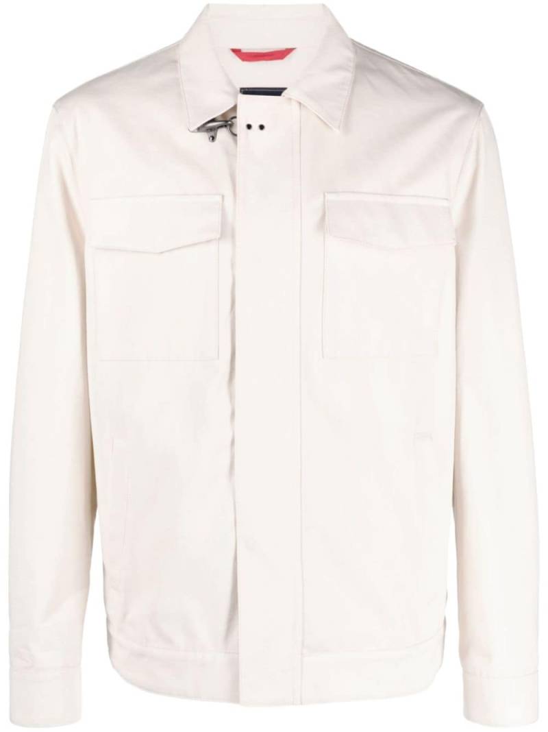 Fay Gancini-buckle cotton truck jacket - Neutrals von Fay