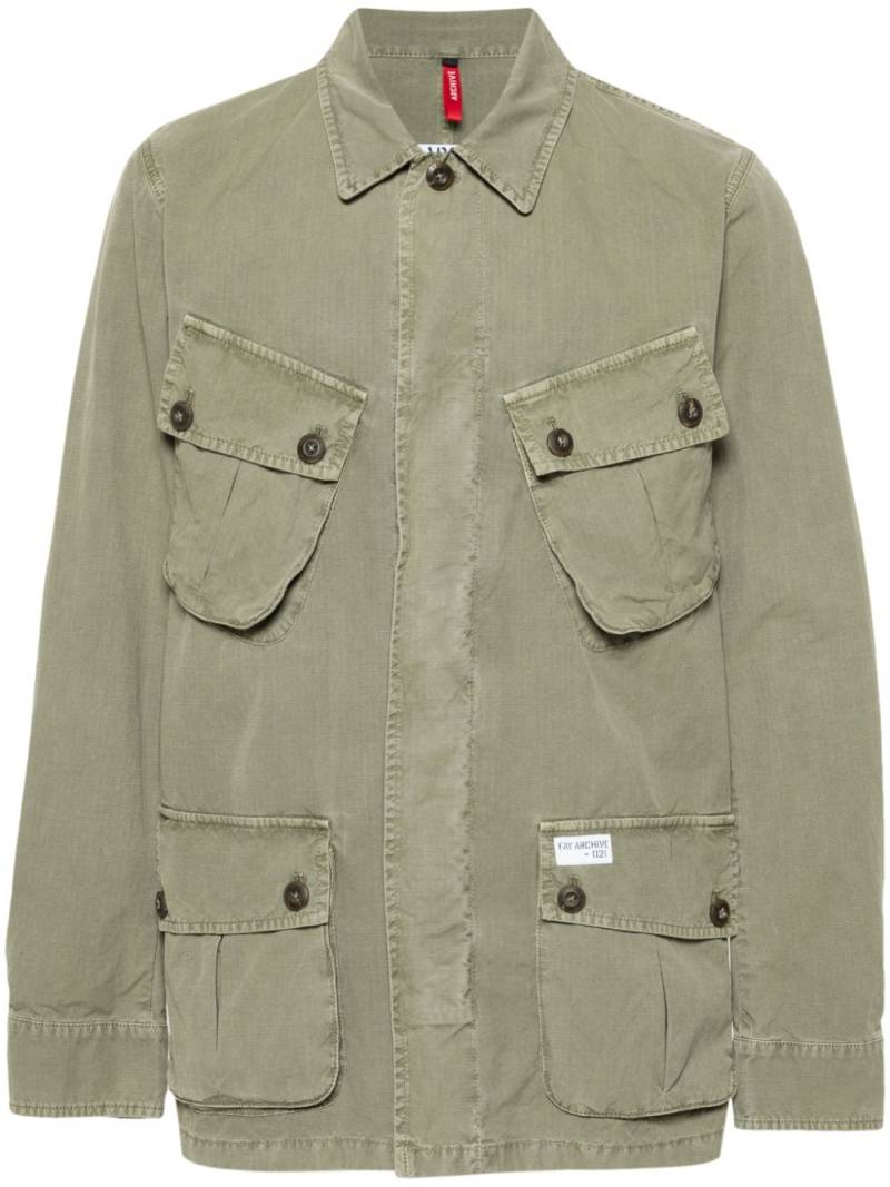 Fay Jungle cotton shirt jacket - Green von Fay