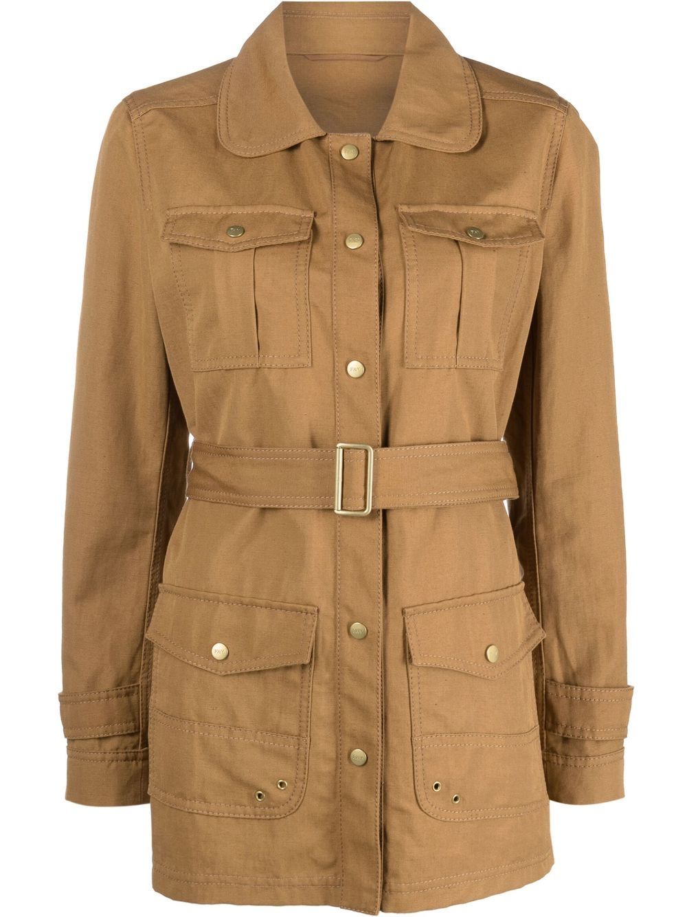 Fay belted fitted jacket - Brown von Fay