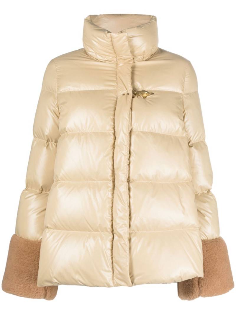 Fay contrast-cuffs quilted jacket - Neutrals von Fay