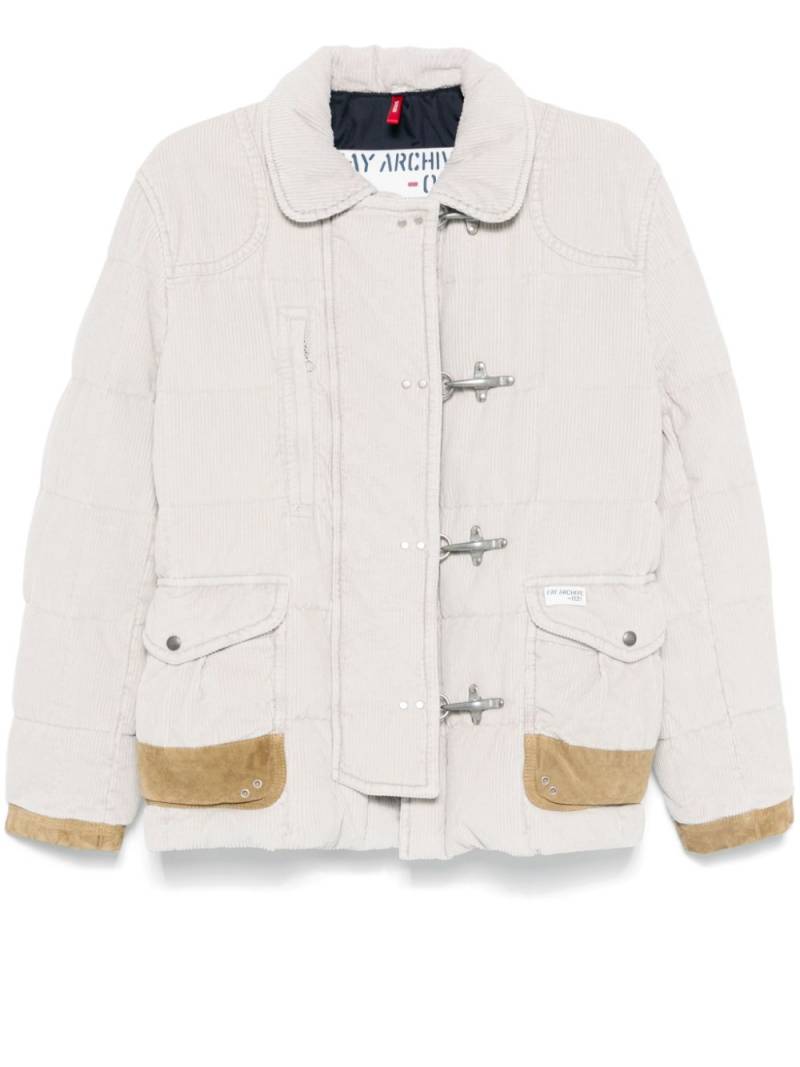 Fay corduroy puffer jacket - Neutrals von Fay