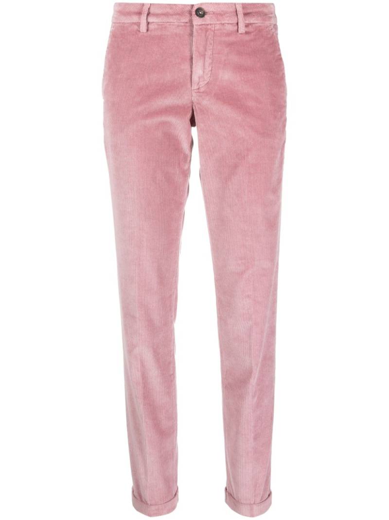 Fay corduroy slim-cut trousers - Pink von Fay