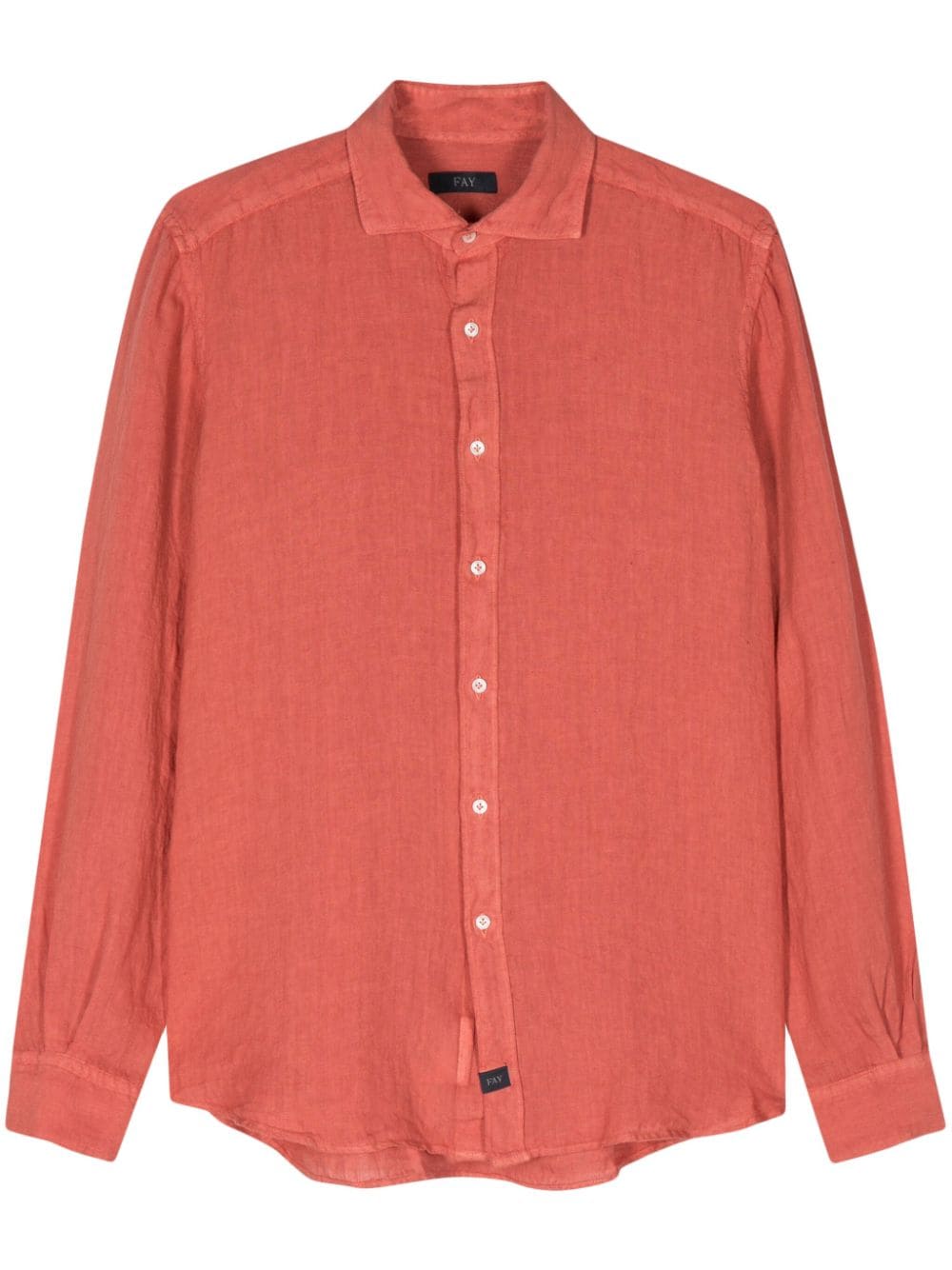 Fay cutaway collar linen shirt - Red von Fay