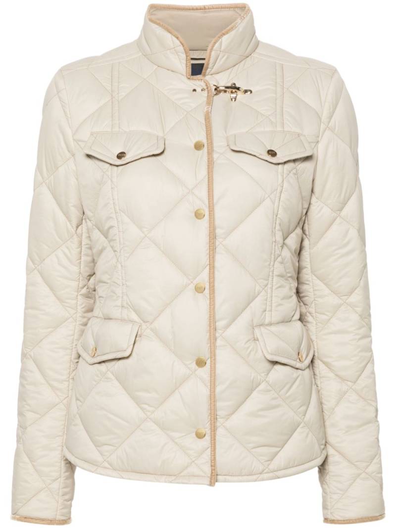 Fay diamond-quilted jacket - Neutrals von Fay