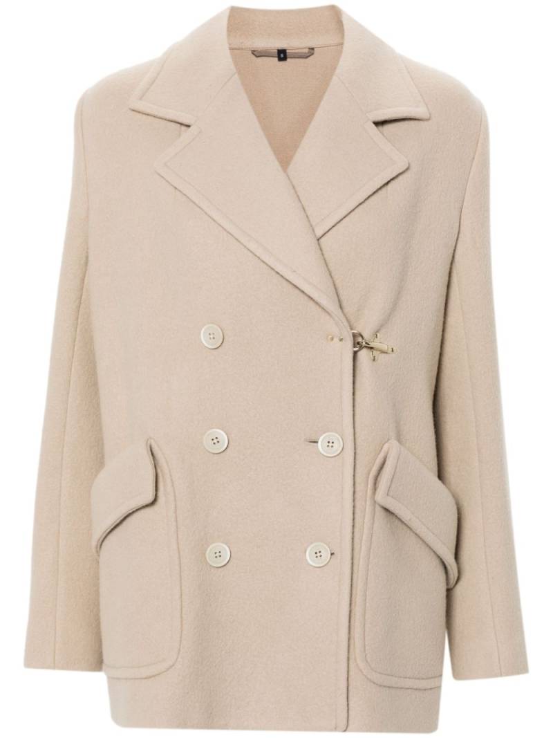 Fay double-breasted coat - Neutrals von Fay