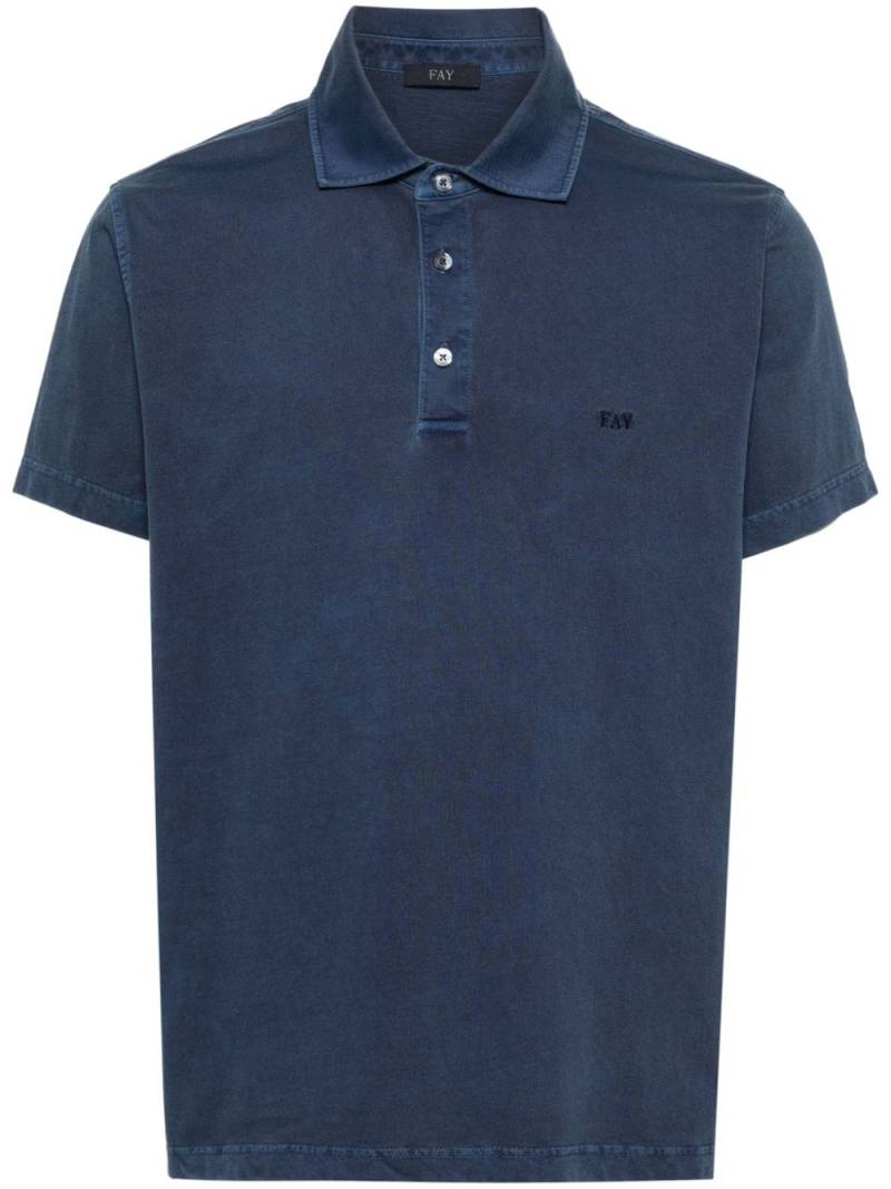 Fay embroidered-logo polo shirt - Blue von Fay