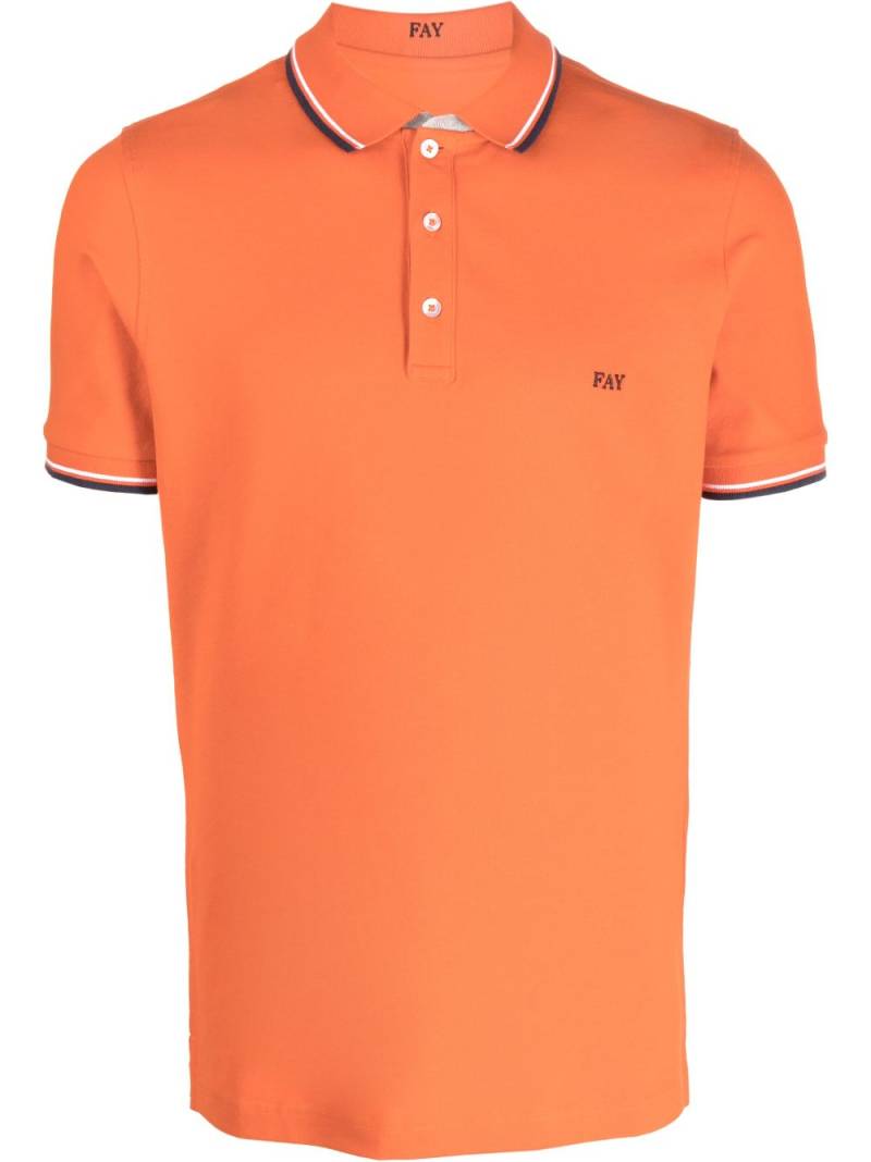 Fay embroidered-logo polo shirt - Orange von Fay