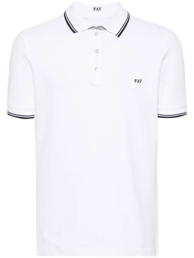 Fay embroidered-logo polo shirt - White von Fay