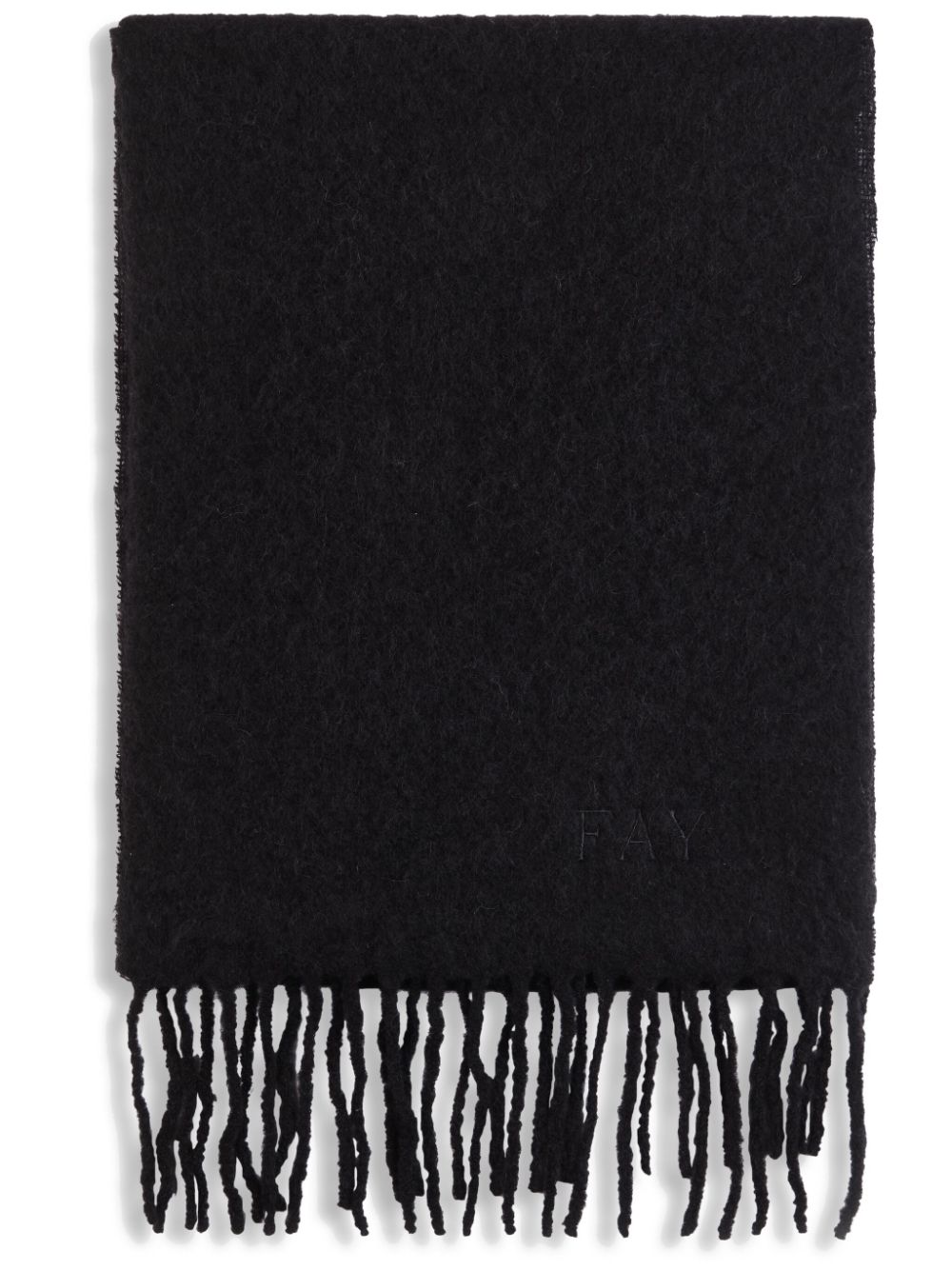 Fay fringed-edge knitted scarf - Black von Fay