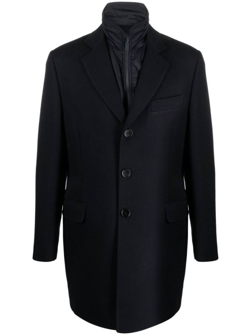 Fay layered single-breasted coat - Blue von Fay