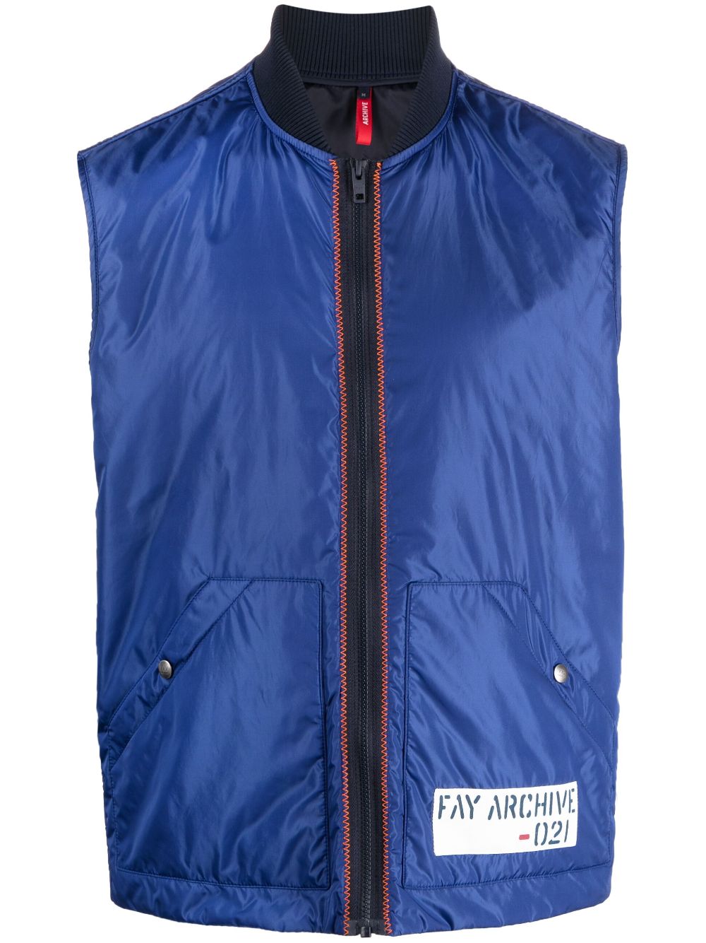 Fay logo-detail gilet jacket - Blue von Fay