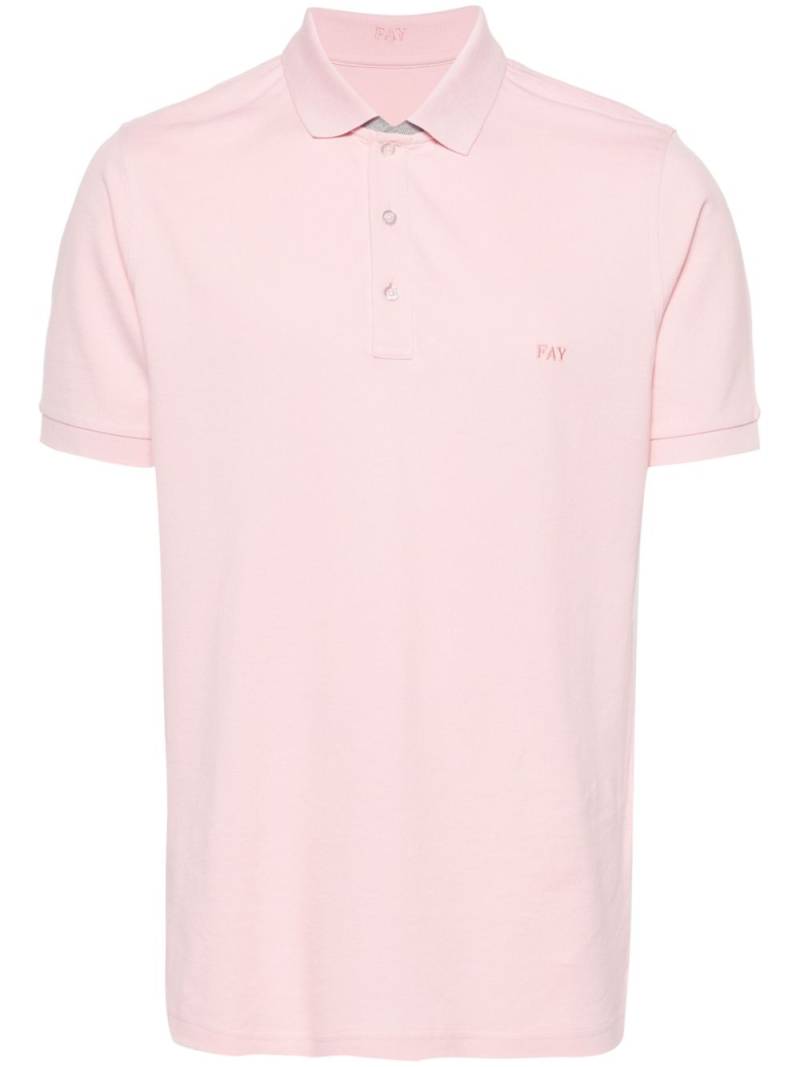 Fay logo-embroidered polo shirt - Pink von Fay