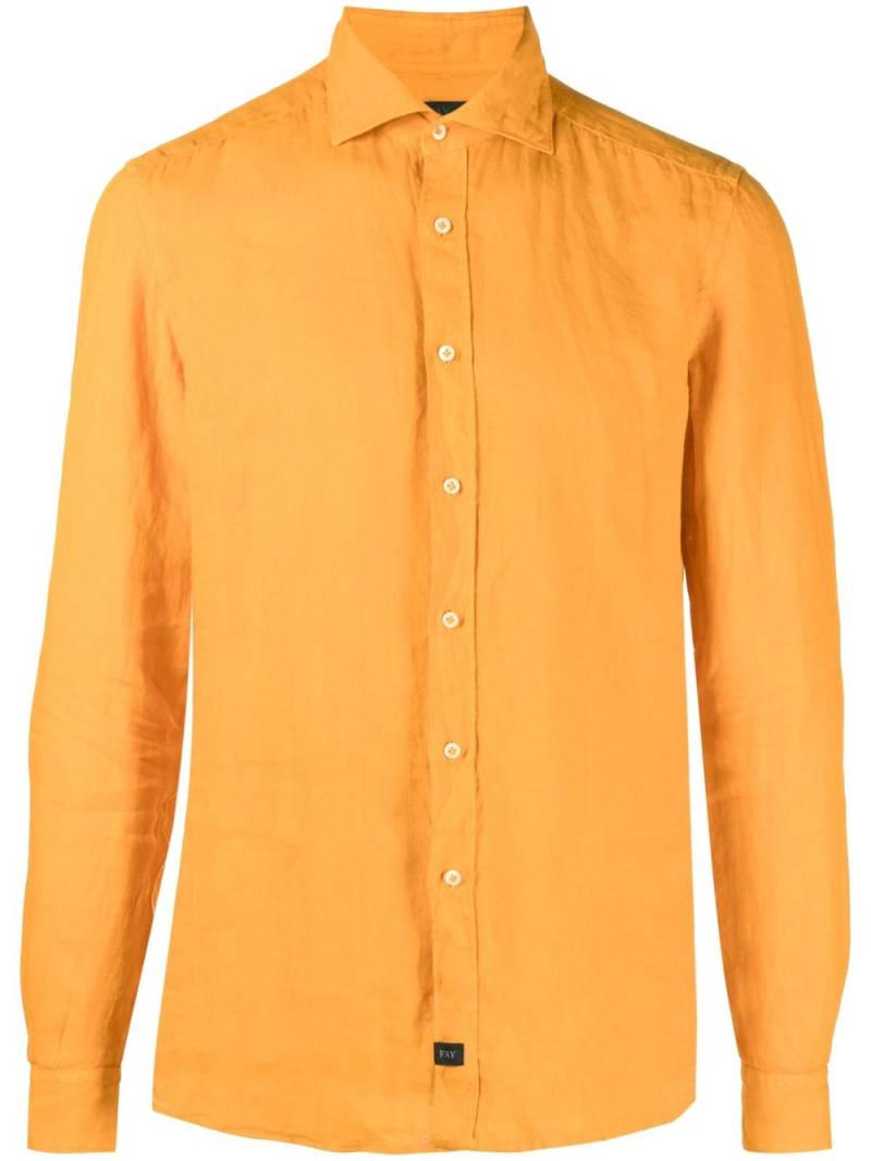 Fay long-sleeve linen shirt - Orange von Fay