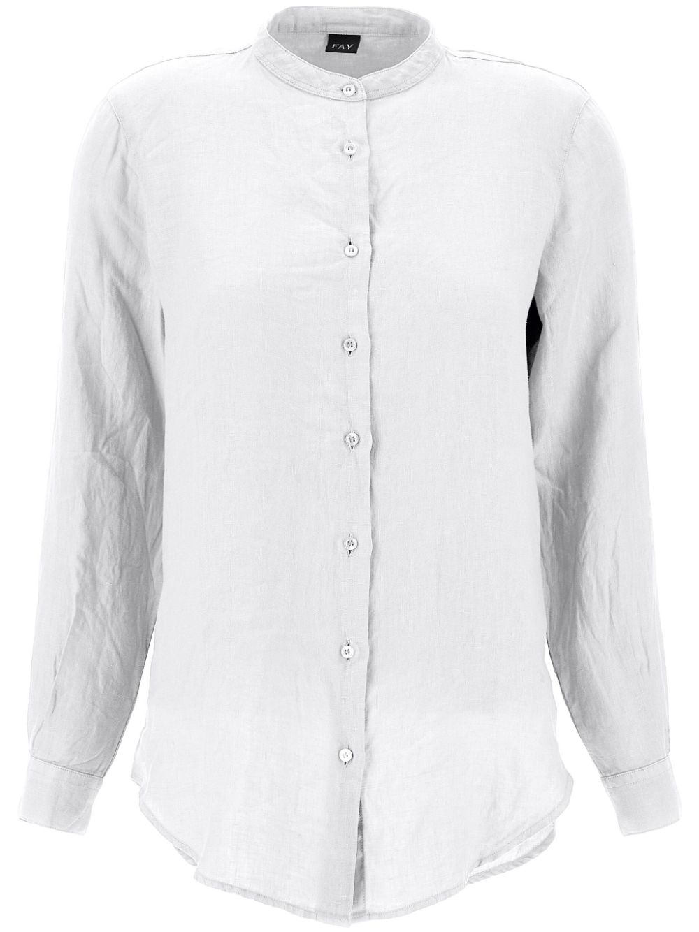 Fay longline linen shirt - White von Fay