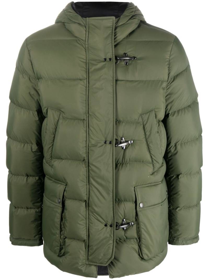 Fay multiple-pocket hooded padded jacket - Green von Fay