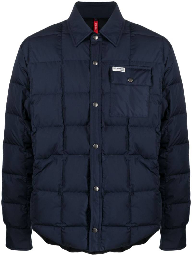 Fay quilted padded shirt jacket - Blue von Fay