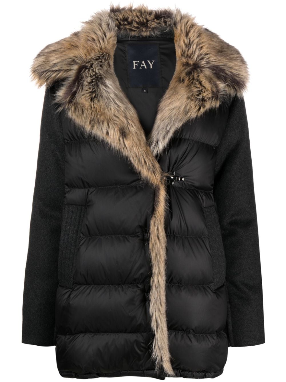 Fay quilted wool jacket - Black von Fay