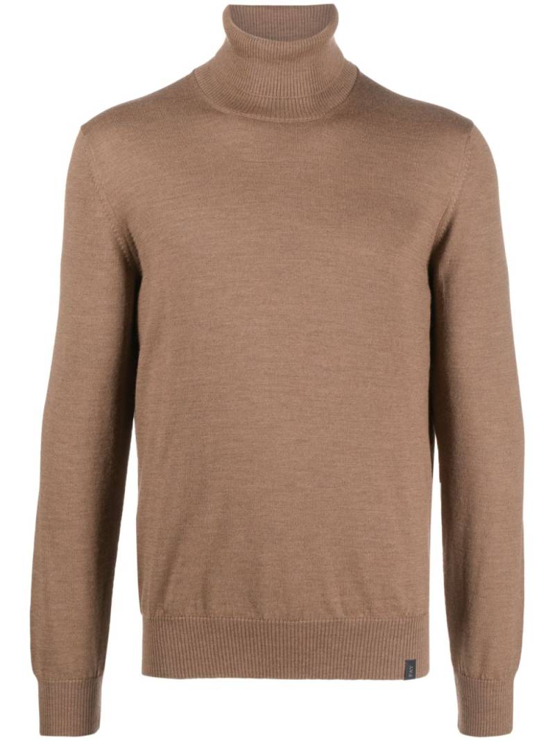 Fay roll-neck virgin wool jumper - Brown von Fay