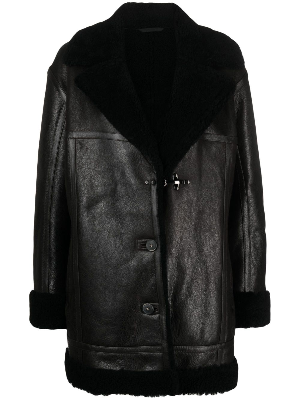 Fay shearling caban jacket - Brown von Fay