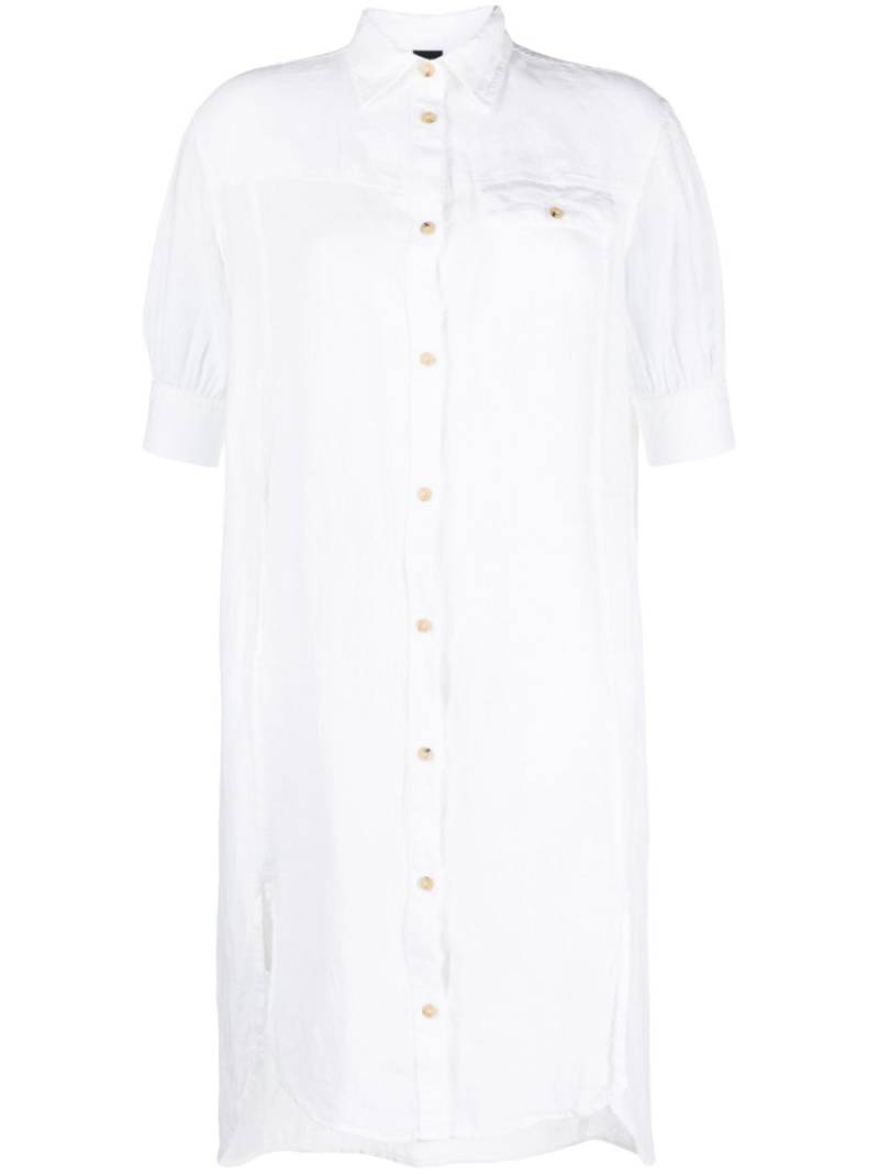 Fay short-sleeved linen shirtdress - White von Fay