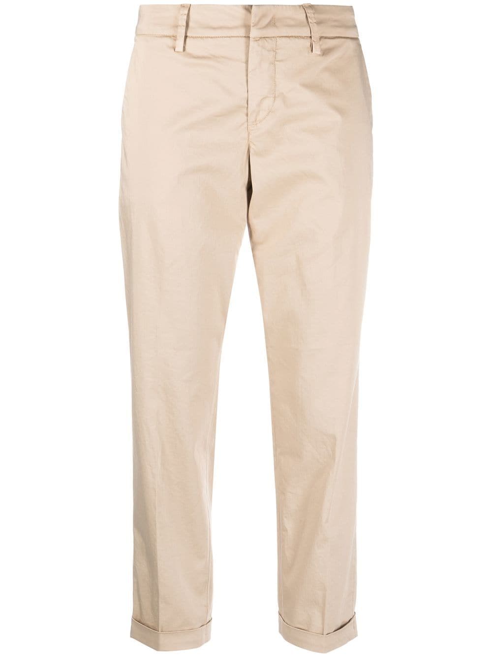 Fay slim-cut cropped trousers - Neutrals von Fay