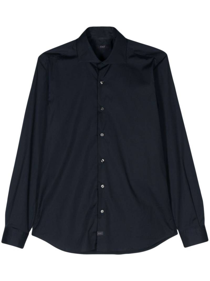 Fay spread-collar cotton shirt - Blue von Fay