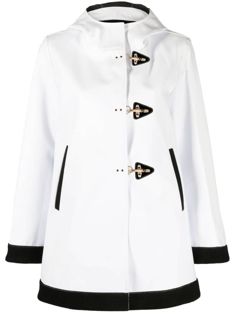 Fay toggle-fastening coat - White von Fay