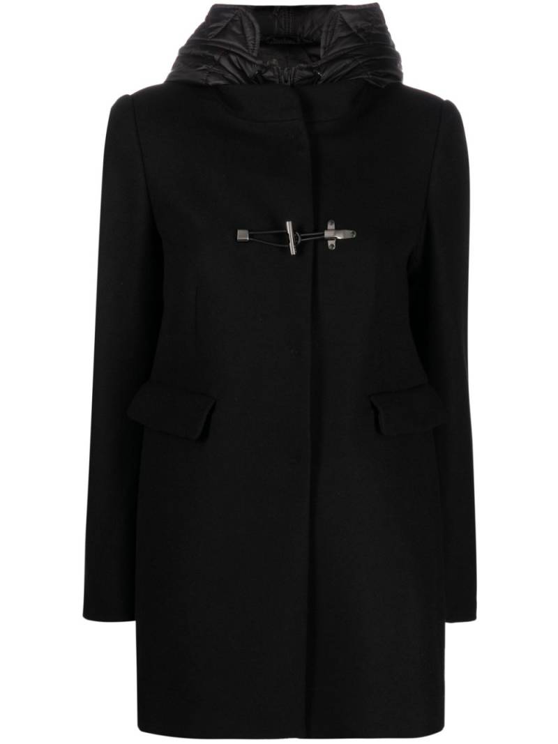 Fay toggle-fastening hooded coat - Black von Fay