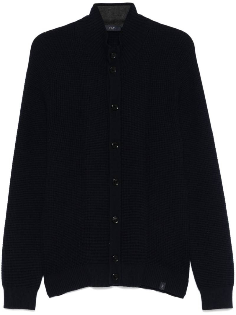 Fay waffle-knit cardigan - Blue von Fay