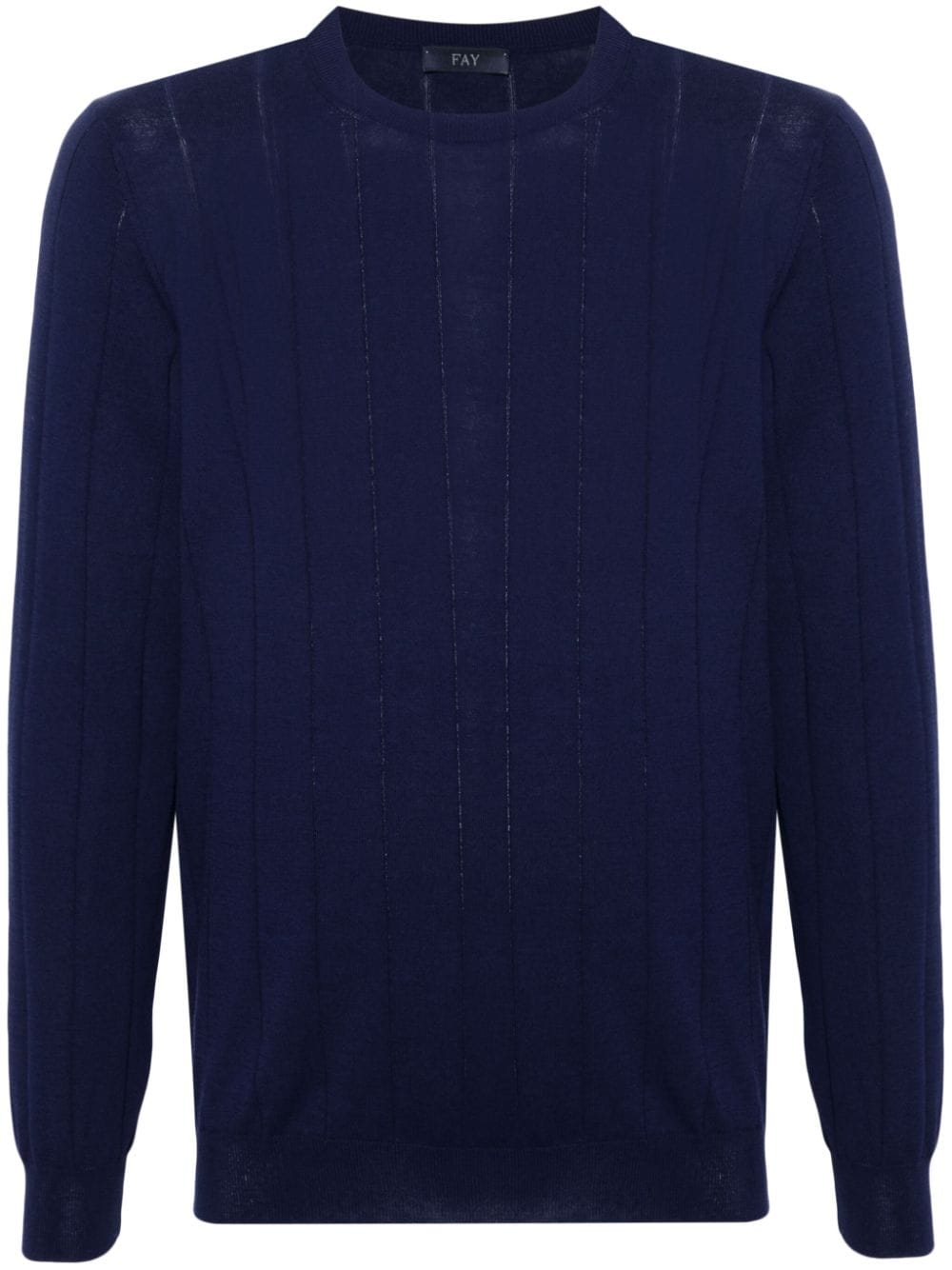 Fay wide-ribbed cotton jumper - Blue von Fay