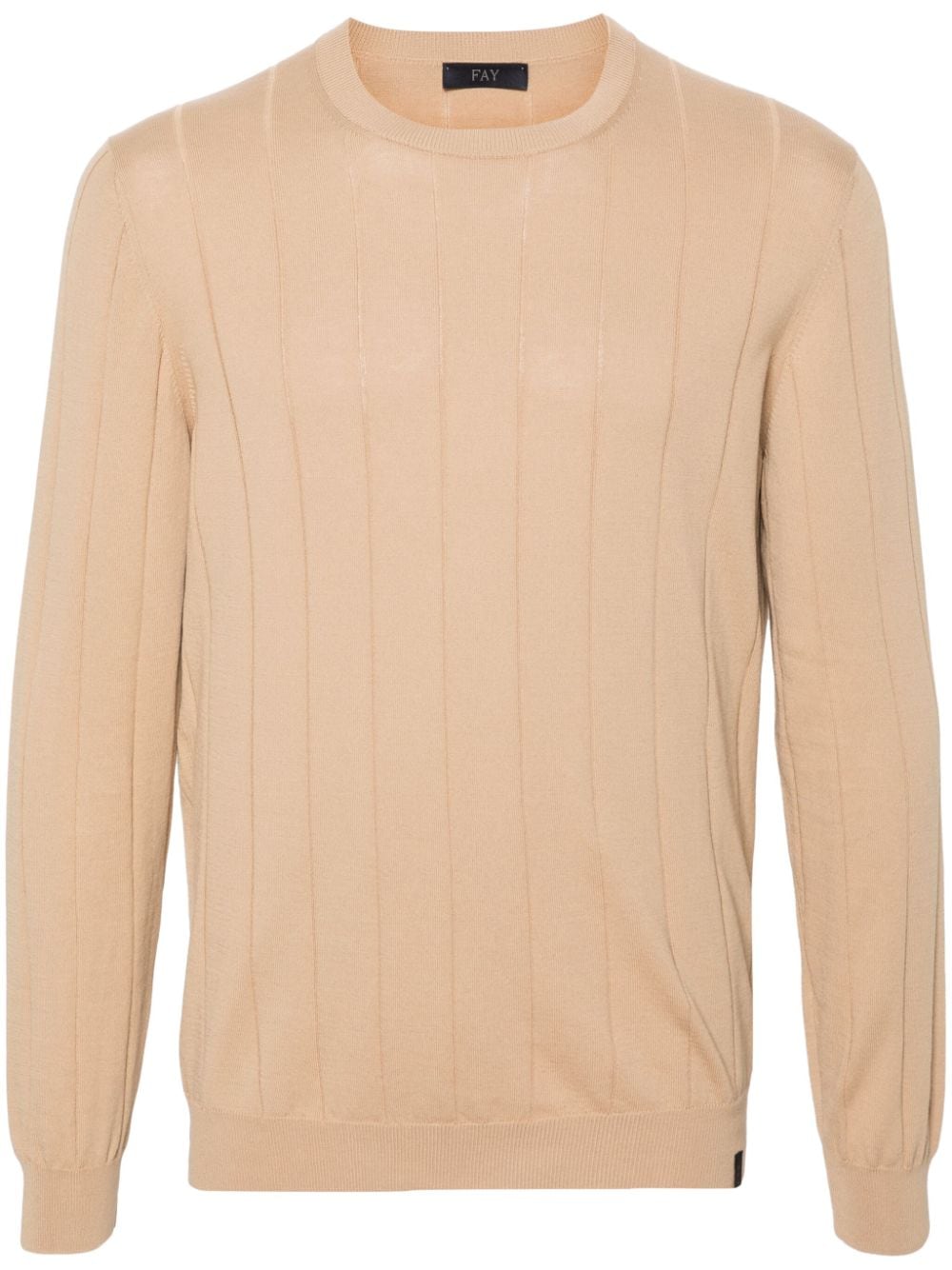 Fay wide-ribbed cotton jumper - Neutrals von Fay