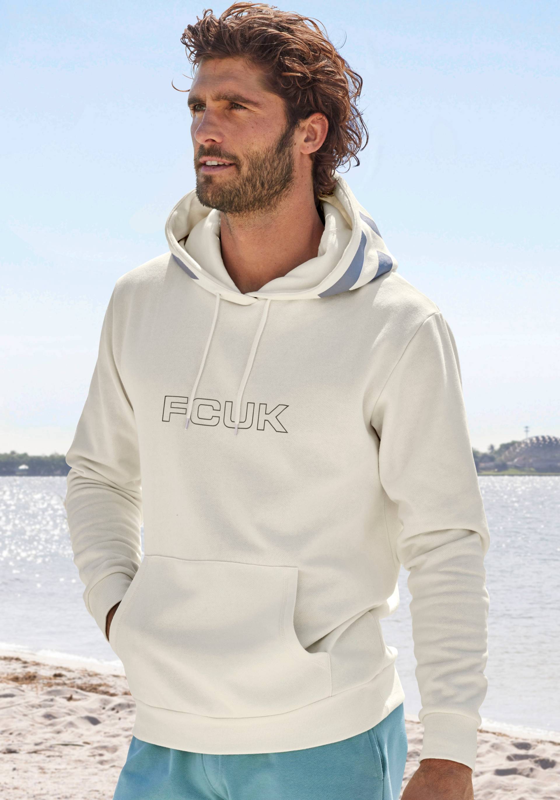 FCUK Hoodie, in Regular Fit und Langarm, Sweatshirt mit Kapuze, Baumwollmischung von Fcuk