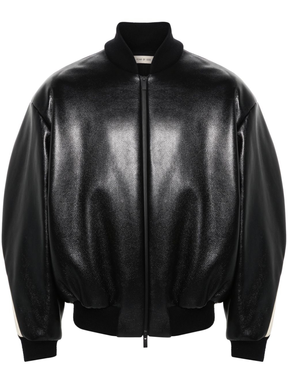 Fear Of God Stripe leather bomber jacket - Black von Fear Of God