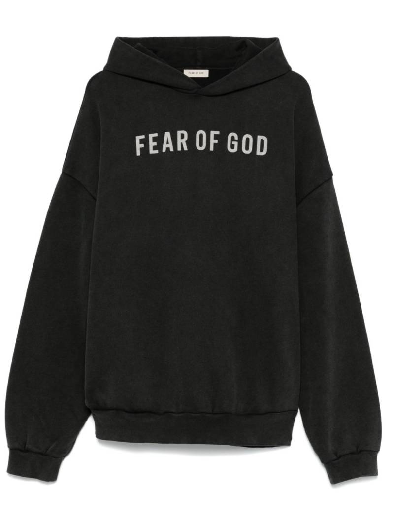 Fear Of God logo-print hoodie - Grey von Fear Of God